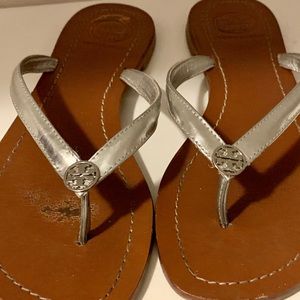 Silver Tory Burch Sandals size 6